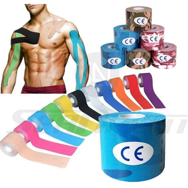 Nastro kinesiologico - Adesivo antidolorifico - Il miglior aiuto terapeutico per il supporto muscolare - Bendaggio sportivo - Resistente all'acqua - 2