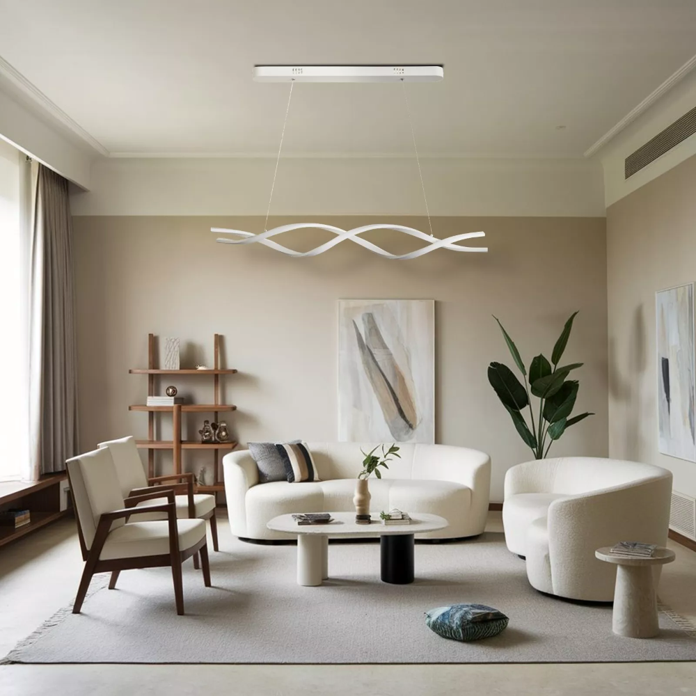 Lampadario A LED MAKA Da Soffitto - 25W, 6500K Bianco Freddo, Regolabile Fino A 100cm - Foto 13
