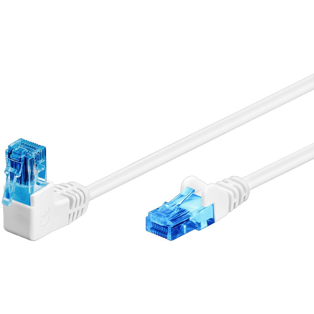 Câble rj45 cat6a coudé blanc 25cm GOOBAY | Leroy Merlin