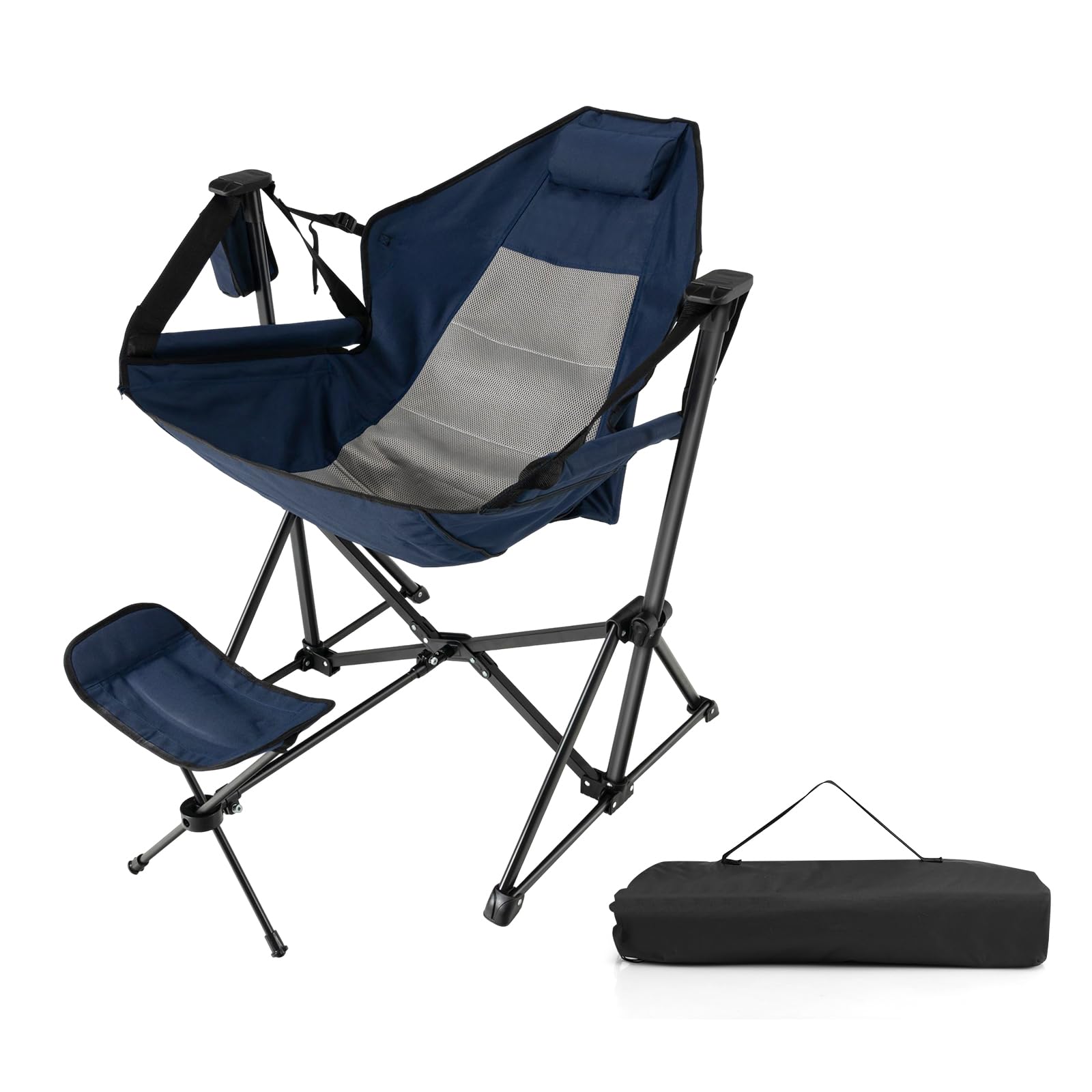 COSTWAY Chaise Pliante Camping 2 Places, Baldaquin Réglable, Rideaux 3 Côtés, Chaise de Plage, Sac Isotherme, Poches, Porte-gobelets, Sac de Transport, pour Jardin Pêche, Chauqe Charge 150 kg (Rouge