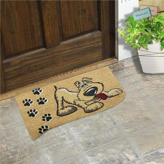 Zerbino Ingresso 40x60 Cm Mezzaluna In Coir E Gomma Pattern A Nido D'ape - Foto 2