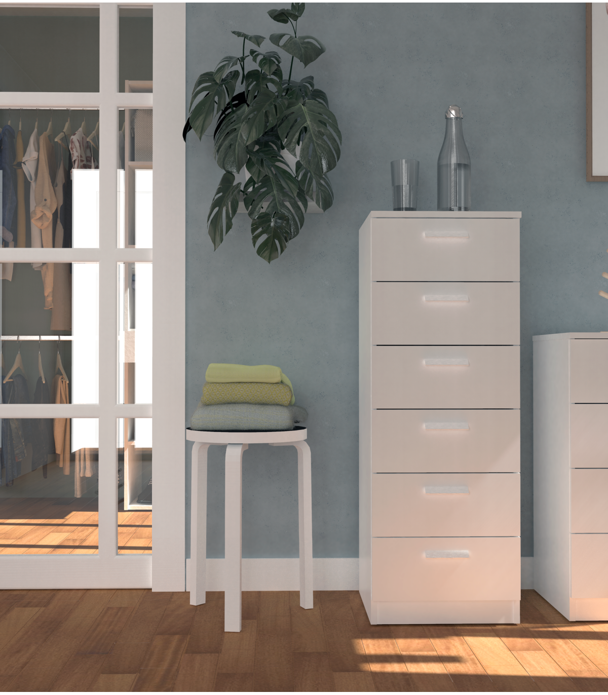 Sinfonier 6 cajones Tibet acabado blanco, 110 cm(alto)40 cm(ancho)40 cm(fondo) - 2