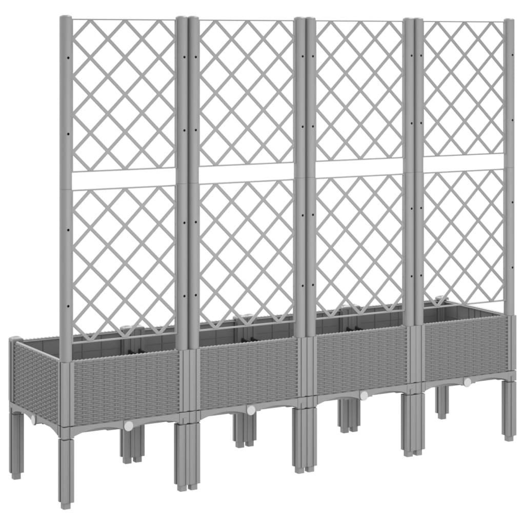 Maison Exclusive - Vaso/floreira jardim c/ treliça 160x40x142 cm PP cinzento-claro - 5