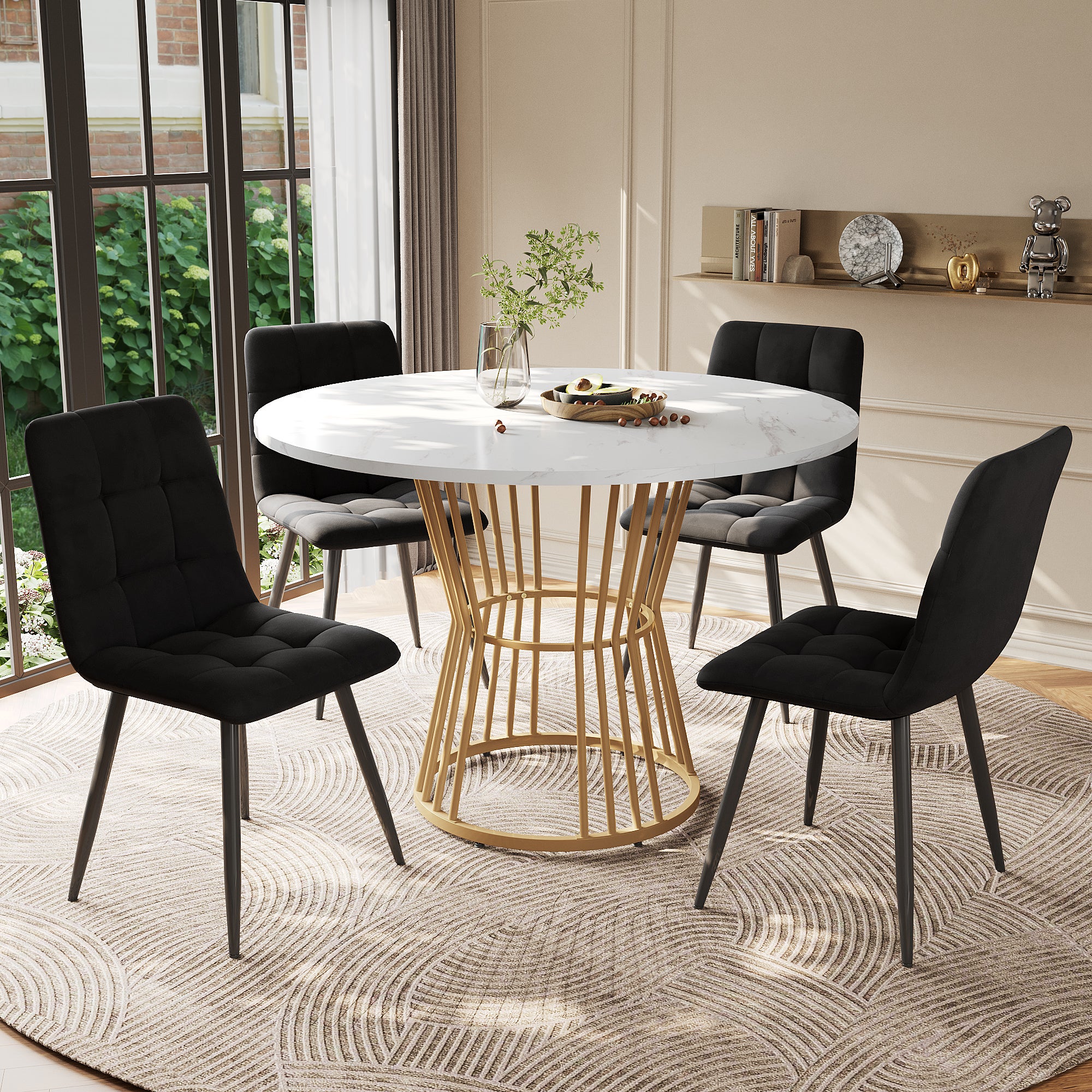 Ensemble Table et Chaises Salle a Manger Ronde de 100 cm, Table a