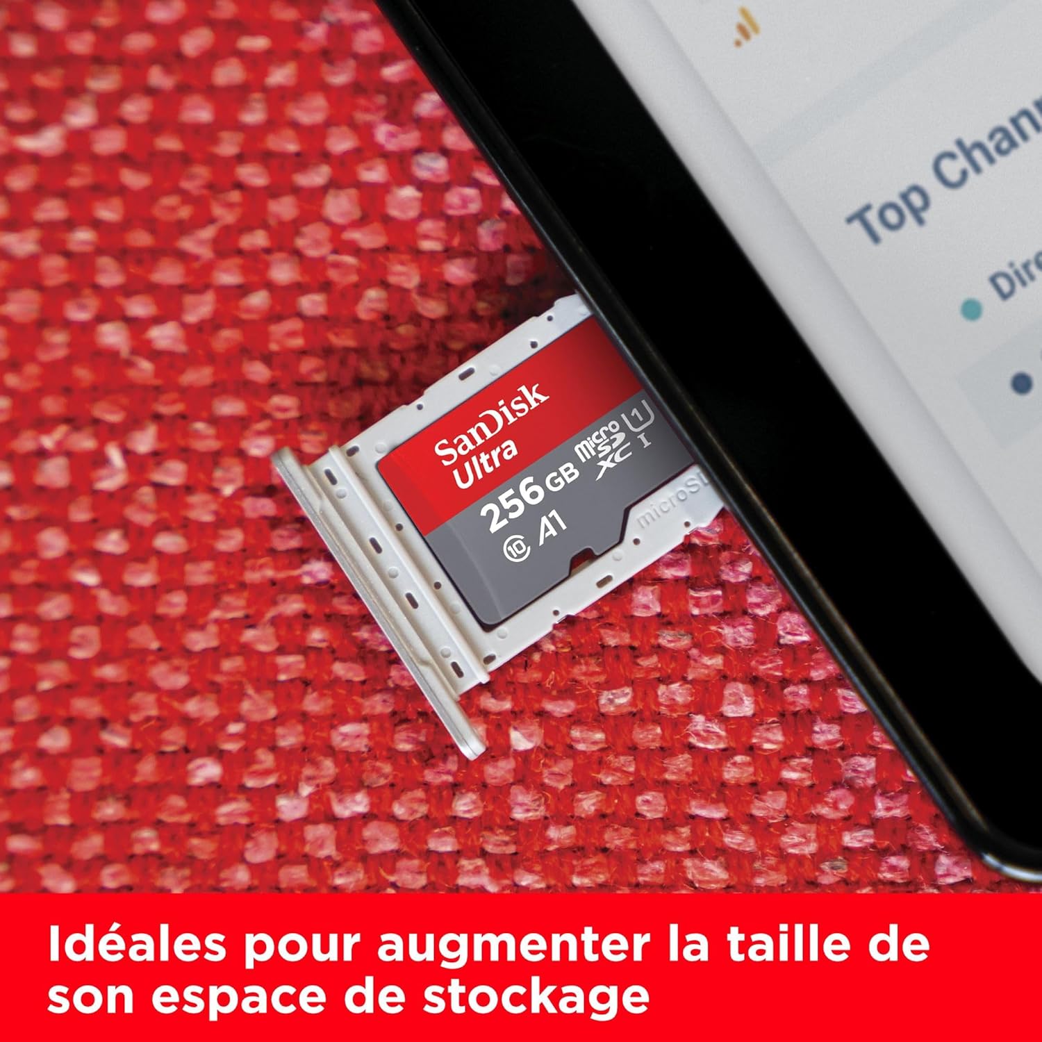 Carte microSD SanDisk Ultra microSDXC 256 Go + adaptateur SD pour téléphones portables, ordinateurs et enregistreurs de surveillance - 4