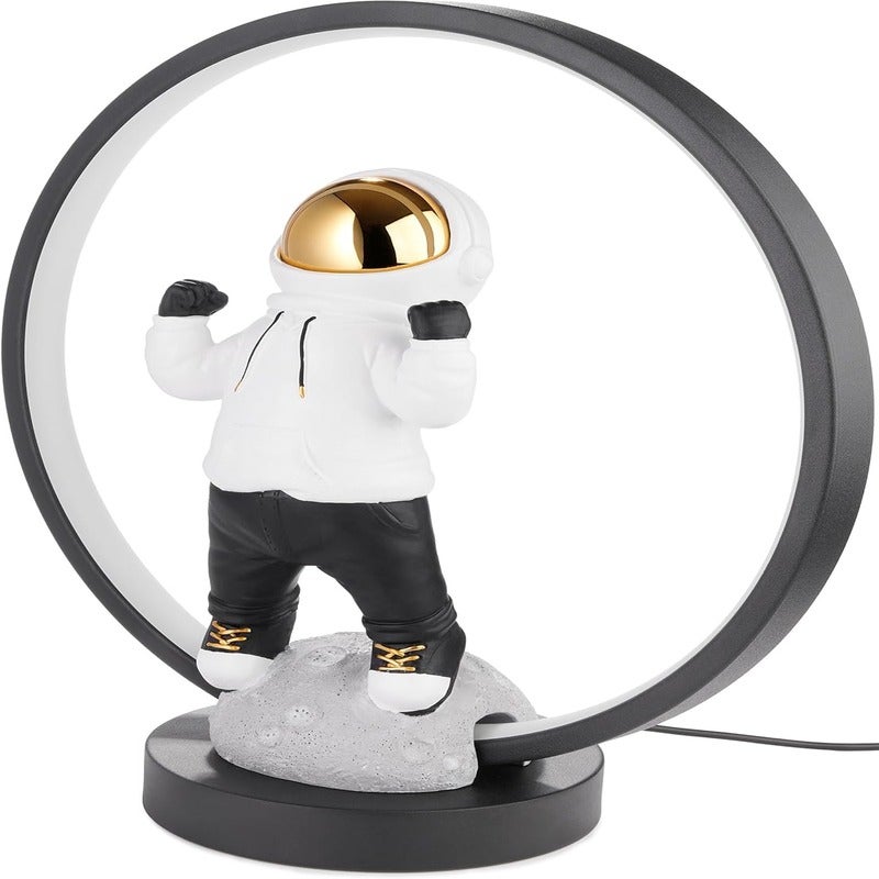 Astronaut table lamp, 33 cm, with LED ring, indirect light and USB-C ...