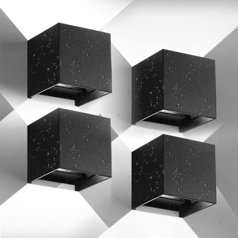 kinkiety LED 12 W – 6500 K, IP65, do użytku wewnątrz i na zewnątrz – regulowane, nowoczesny design na patio, do ogrodu, salonu