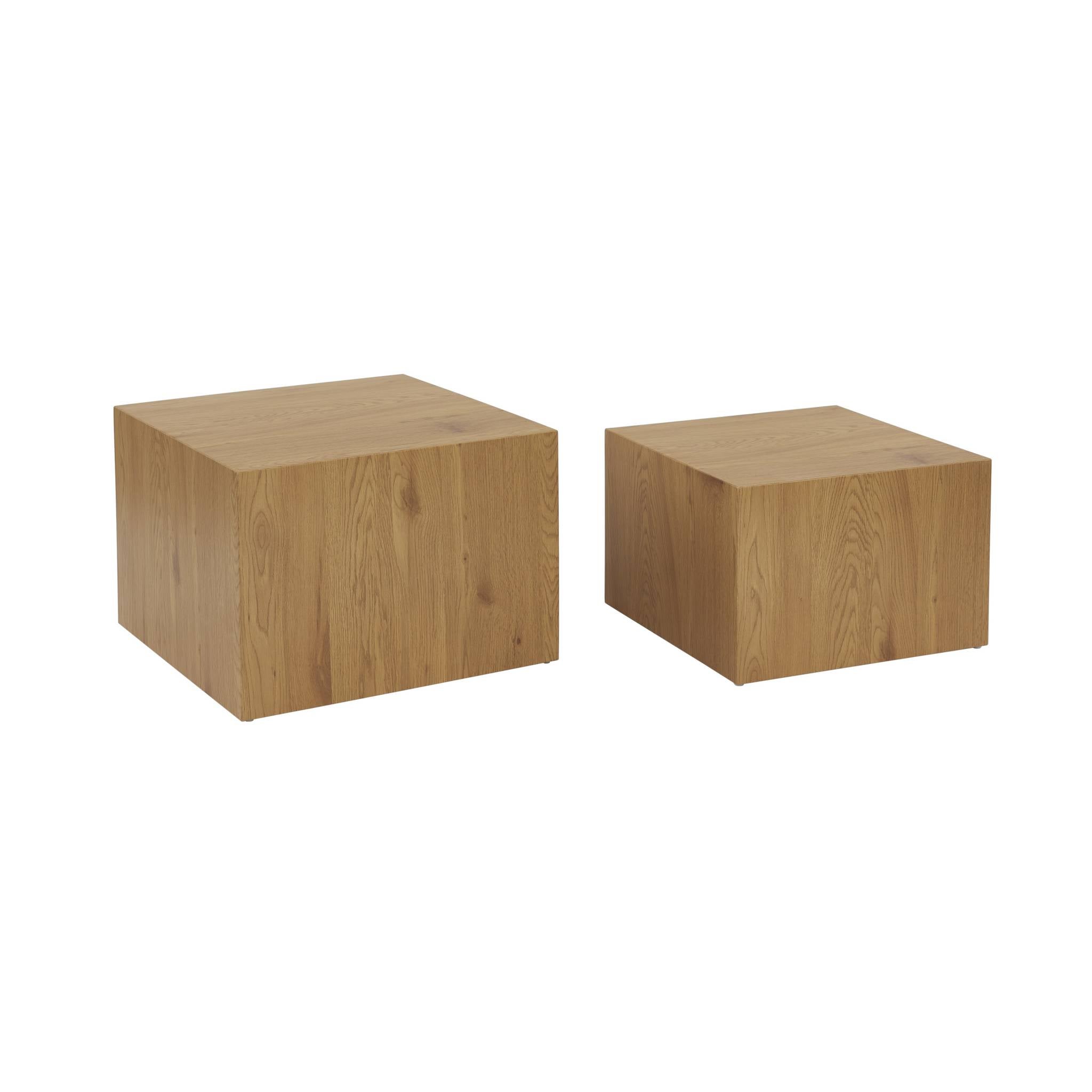Furinno Simplistic Set Di 2 Tavolini A Ribalta, 40x40x40 Cm, Noce, Facili Da Montare, Per Piccoli Spazi