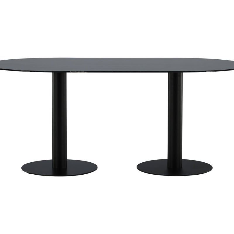 Pillan stół do jadalni 100x180cm szkło czarny dekor marmur.