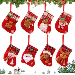 FainFun Chaussettes De Noel Deco, 3 Pièces 32 * 19CM Chaussette De