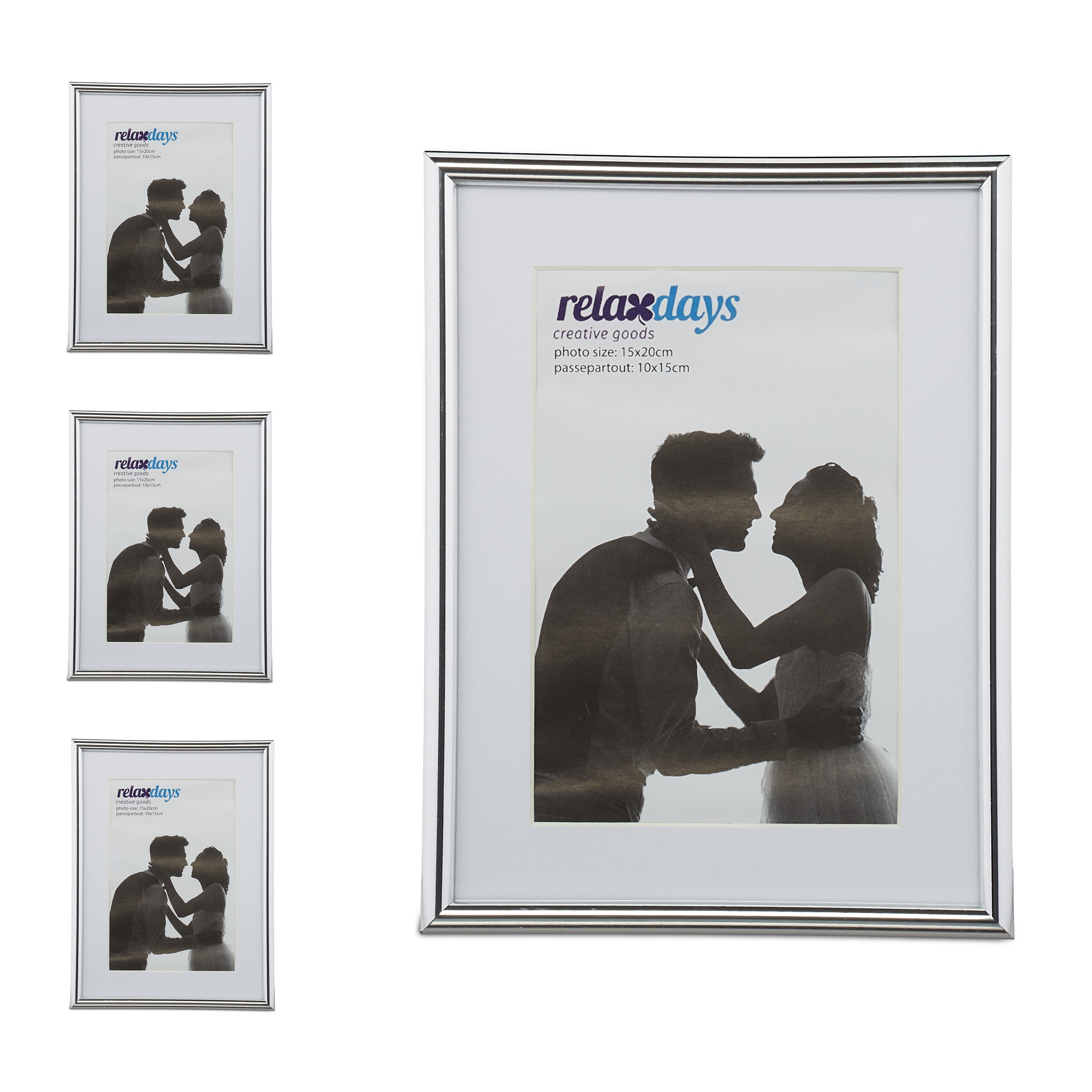 Anhow 4pcs Cadres Photo 10x15 cm, Cadre Photo pour Photo 10x15 cm Style Régulier Cadres Photo Convient pour Tentures Mural et Sur Table Décoration - Blanc/Épaisseur 0,9 cm