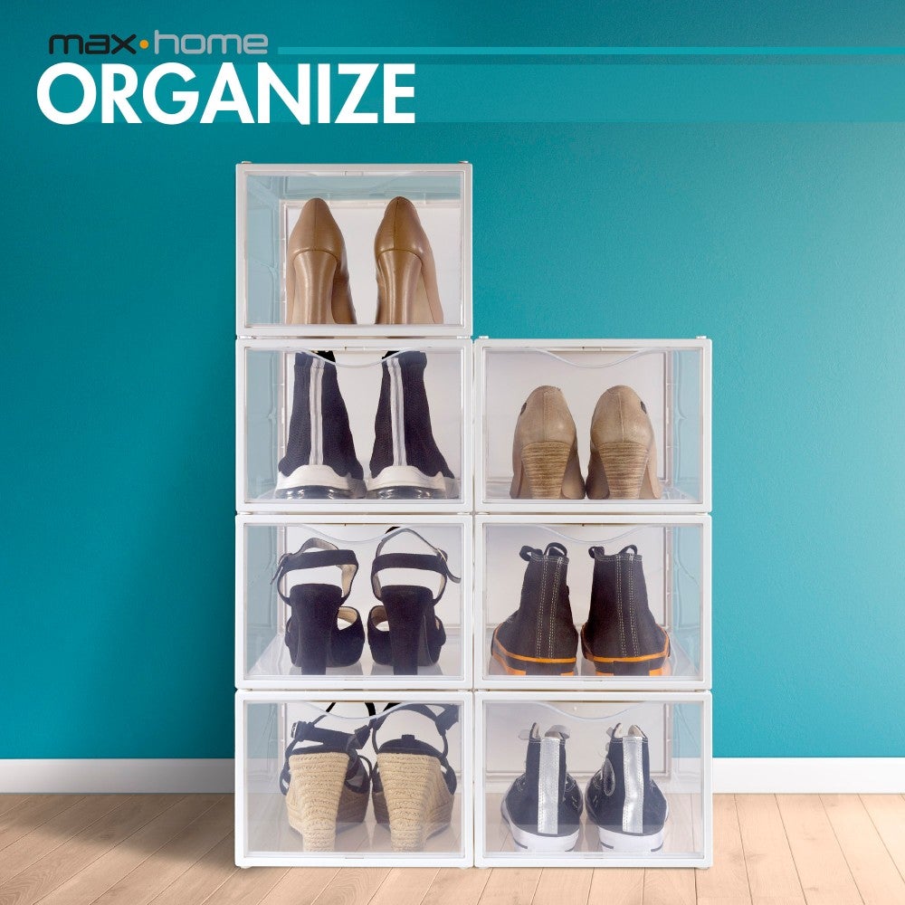6 caixas de arrumação Max Home para sapatos empilháveis para a casa, até T.46, 25x35x18,5 cm - 7