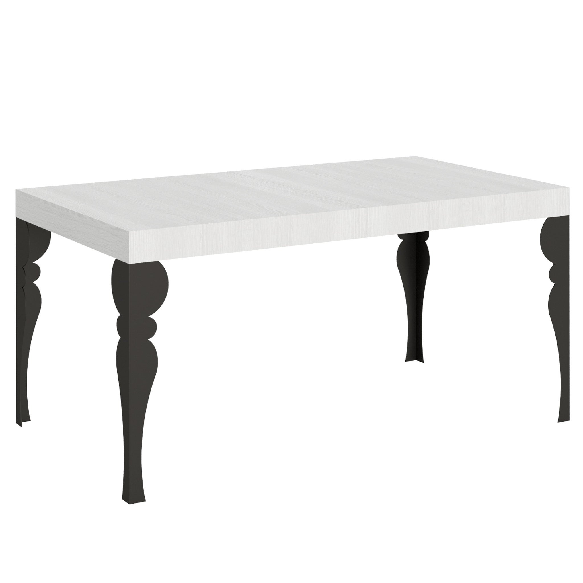 Stół rozkładany 90x160/264 cm Paxon Biały Jesion Stelaż Antracyt