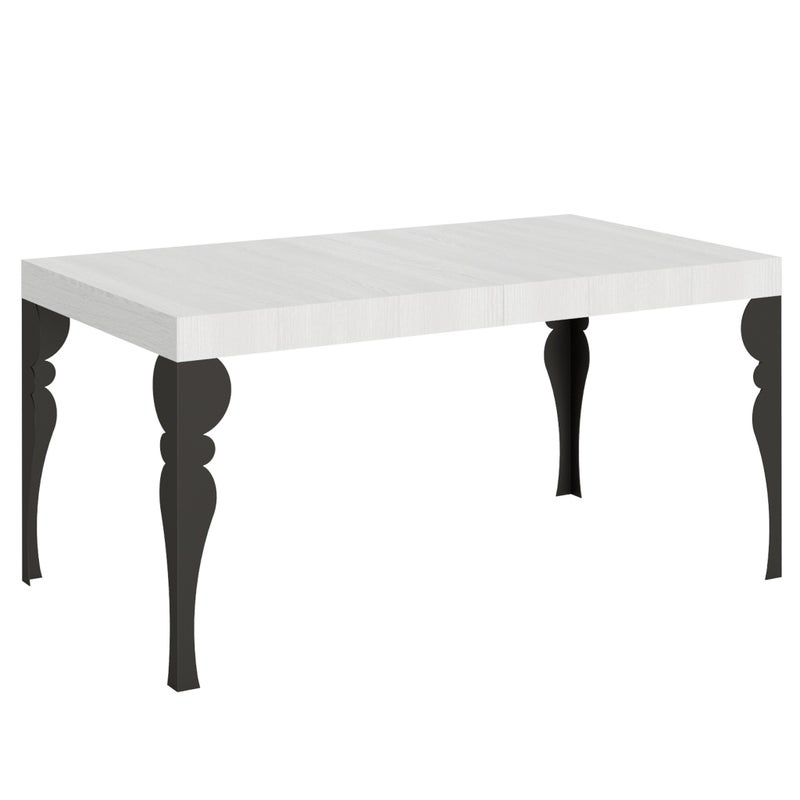 Stół rozkładany 90x160/264 cm Paxon Biały Jesion Stelaż Antracyt