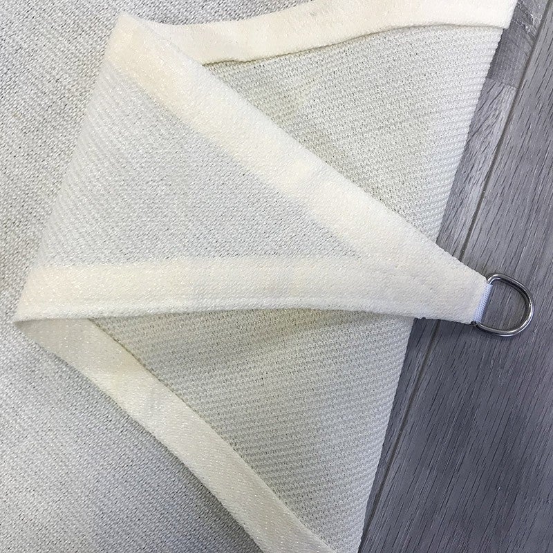 Voile d'ombrage 4 x 5 x 6 m triangulaire 280g/m² - Haute densité résistante au vent - Tissu micro-aéré - Écru - 4