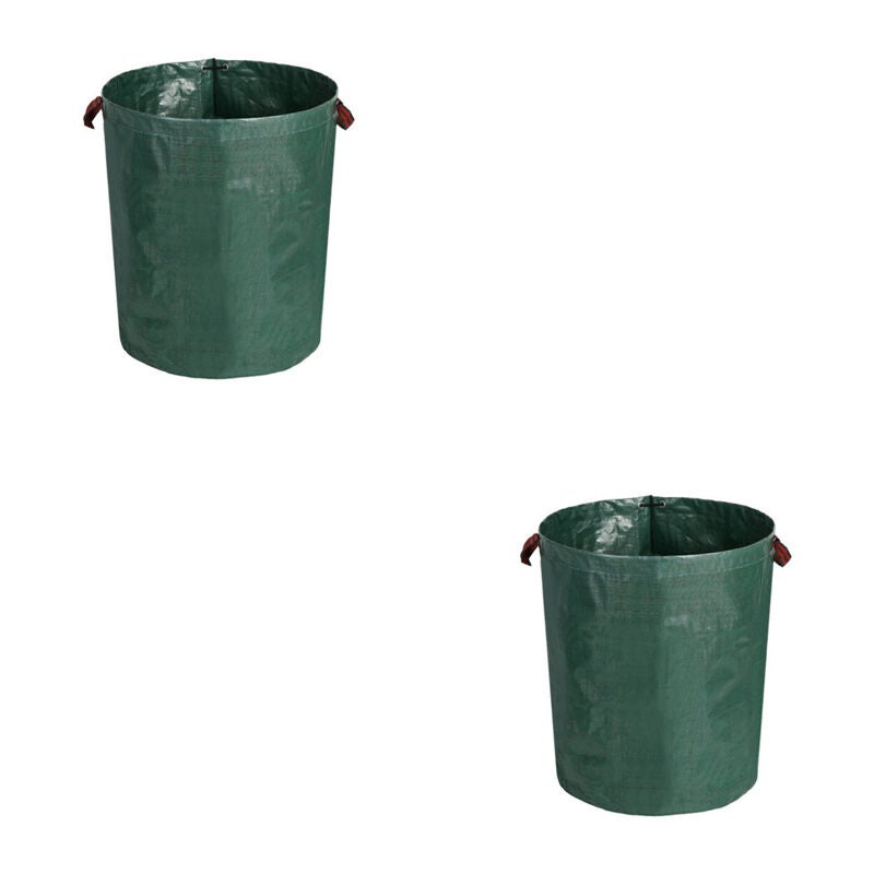2X Worki ogrodowe 200L, odporne na rozerwanie (wersja wzmocniona 200L 56x80cm)