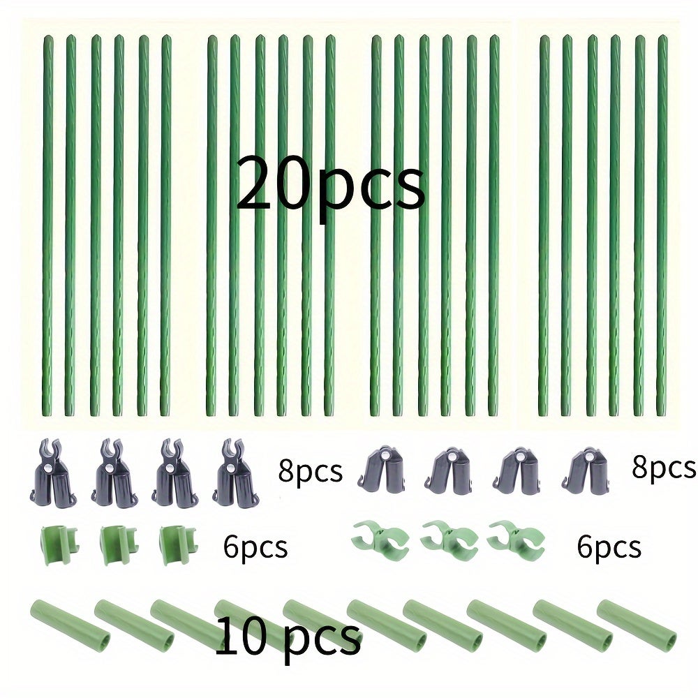 Lot de 58 tuteurs pour plantes de jardin, 20 tuteurs pour tomates, pour plantes grimpantes, plantes en pot, tomates, poteaux de clôture - 6