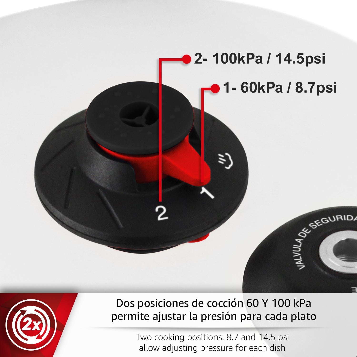 Magefesa EasyClick - Juego de Ollas Express Rápida 4 y 6L, Acero Inoxidable 18/10, Todo Tipo de Cocinas, Inducción, 2 Modos de Presión - 5