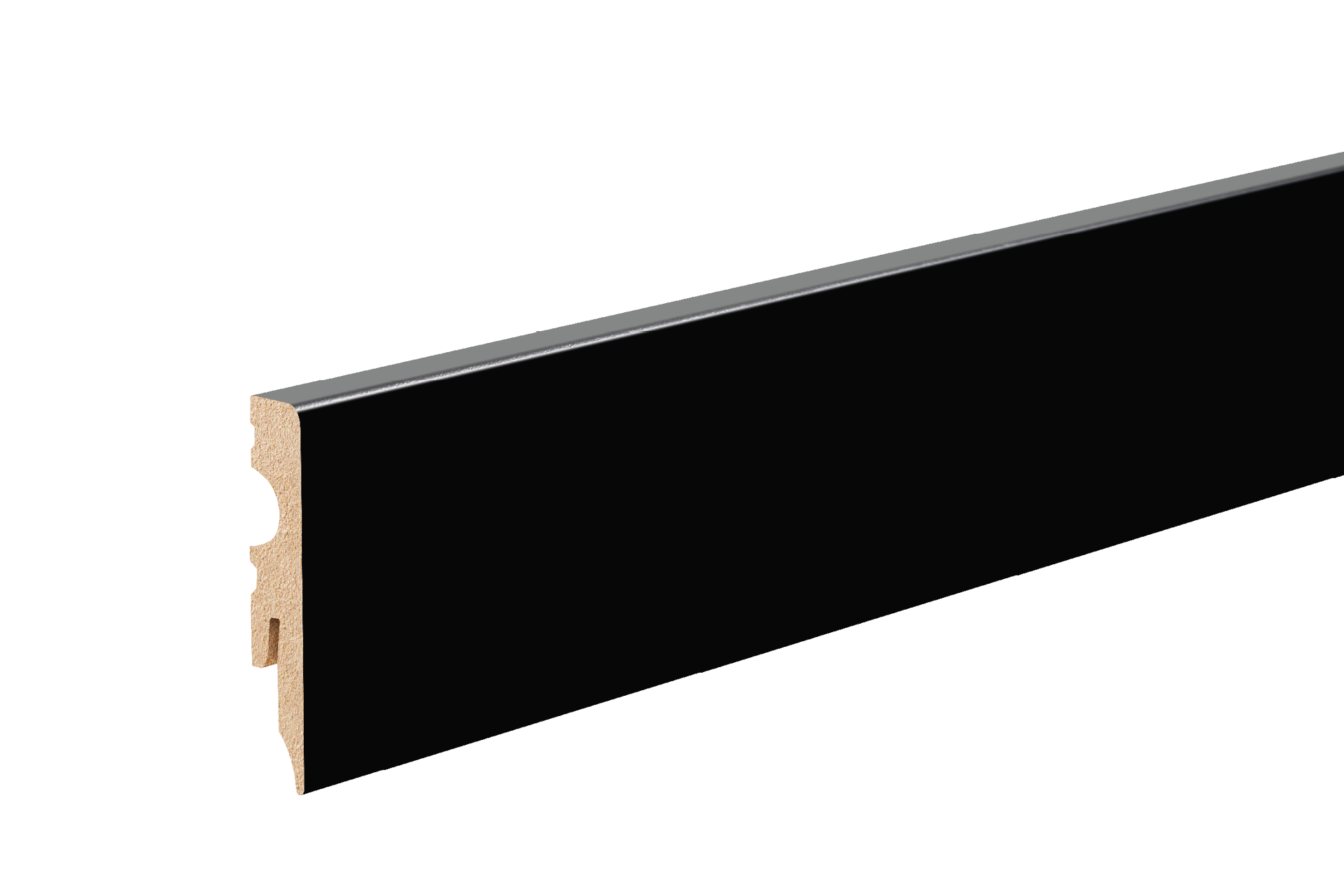 Listwa przypodłogowa MDF 60x11mm Cezar Czarny RAL9005 Lakier Półmat 2,20m