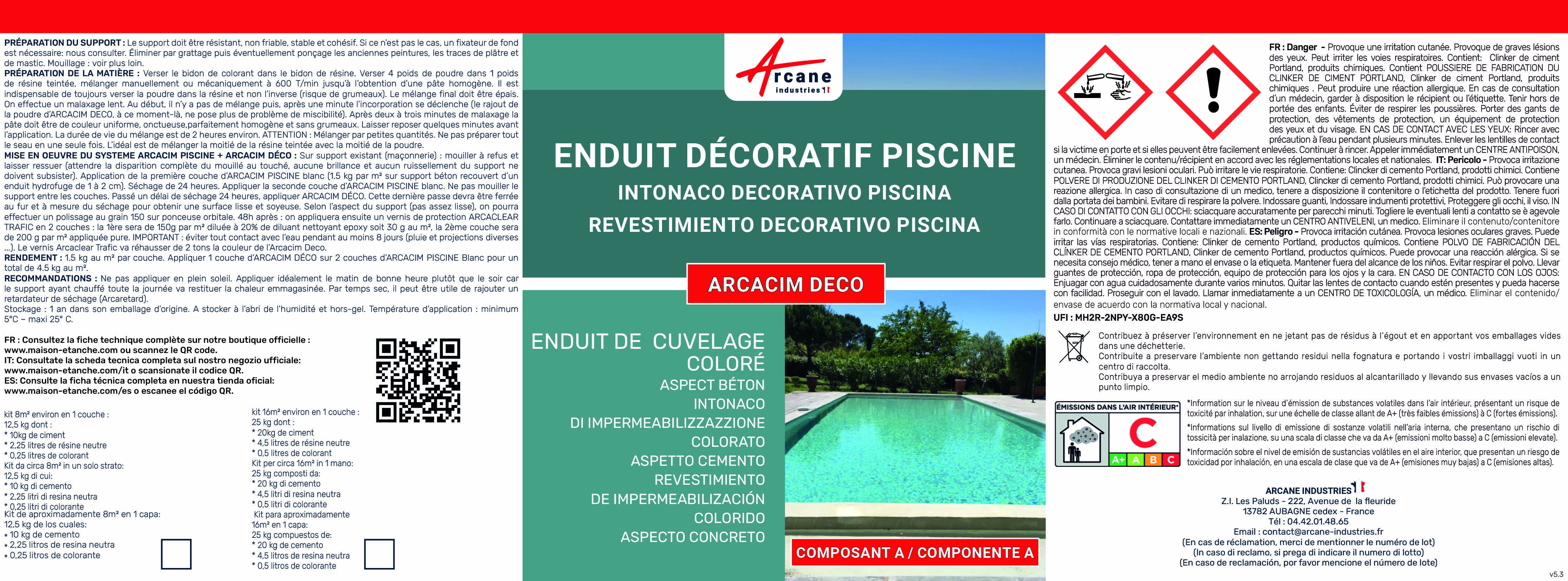 ENDUIT DE CUVELAGE PISCINE FINITION BETON CIRE - ARCACIM DECO - 16 m² Lin Beige - ARCANE INDUSTRIES - 4
