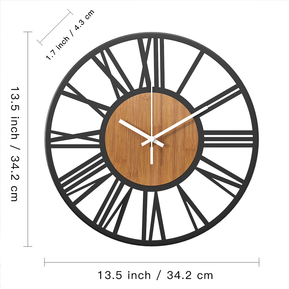Horloge murale en fer, horloge silencieuse de luxe simple et créative pour la maison, le salon et la chambre à coucher, 34,2 cm - 3