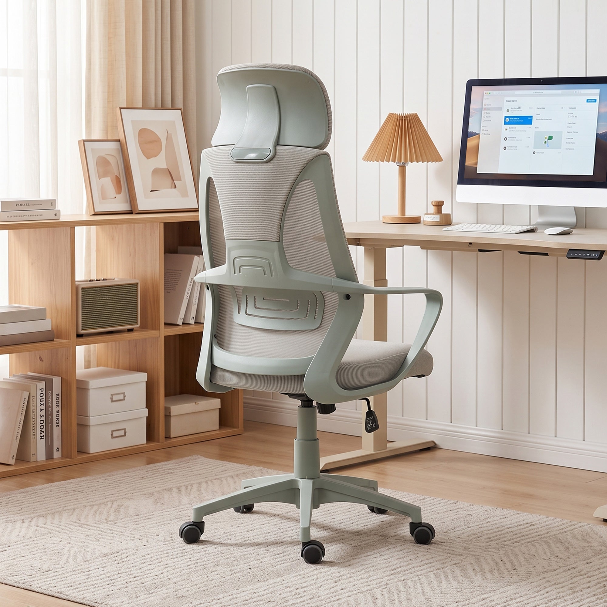 Chaise de bureau à bascule, réglable en hauteur, avec appui-tête et ...