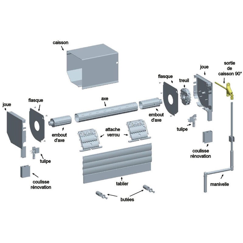 Sortie de caisson volet roulant embase étroite 6P7 à 90° - 3