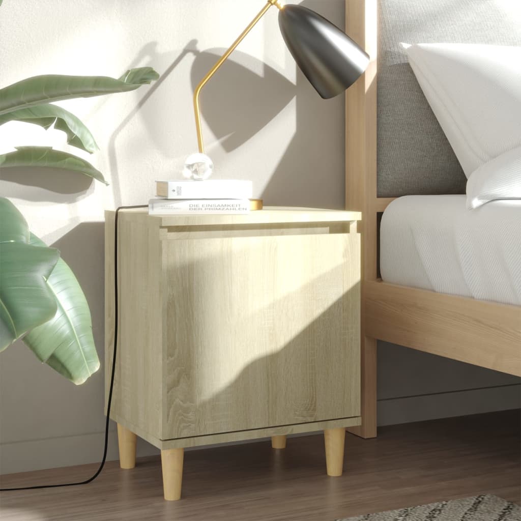 Vidaxl Mesita De Noche Con Patas Madera Pino Roble Sonoma 40X30x50 Cm Claro , Leroy Merlin
