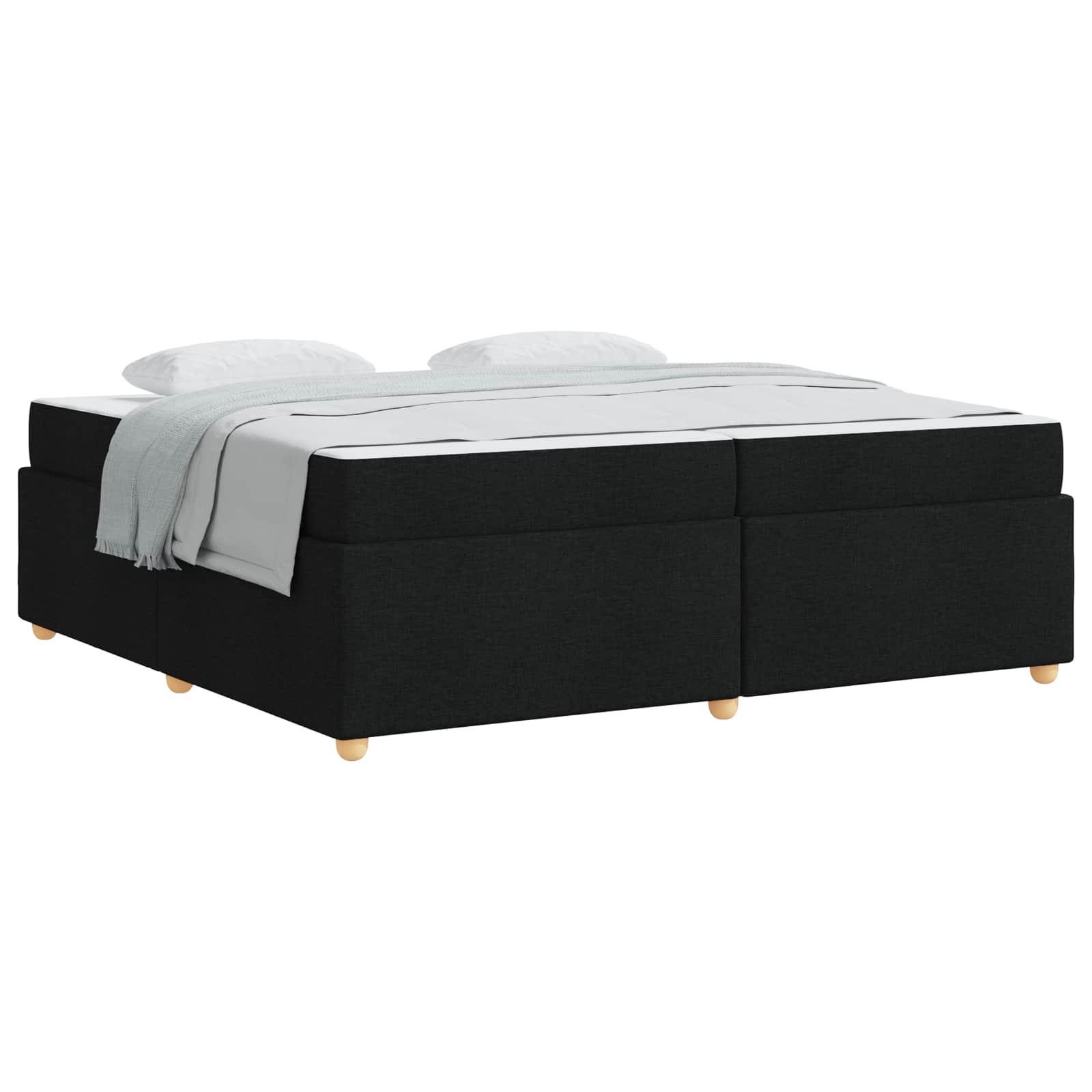 Cadre de lit avec matelas noir 200 x 200 cm en tissu - 2