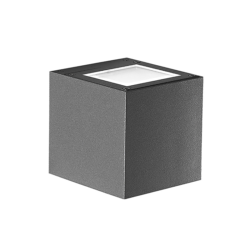 Aplicație LED argintiu 9W dublă emisie pătrat IP65 4000K antracit - iluminat exterior design din aluminiu