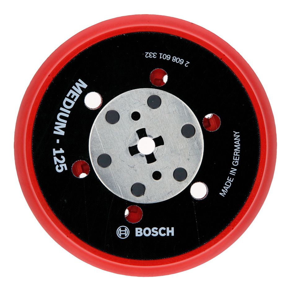 Plateau De Ponçage Velcro 125 Mm – Compatible Bosch, Skil, Pour Ponceuse Excentrique (8 Trous, Diam. 26 Mm)