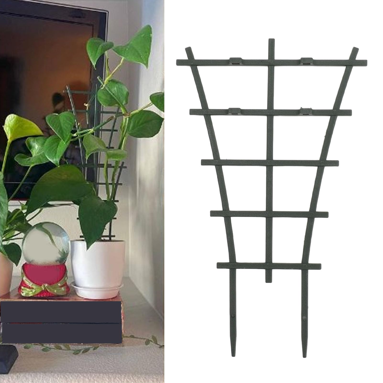 4 Pezzi Traliccio per Piante Rampicanti da Interno, 38 cm Traliccio per Piante da Giardino in Metallo per Piante in Vaso da Esterno | Leroy Merlin
