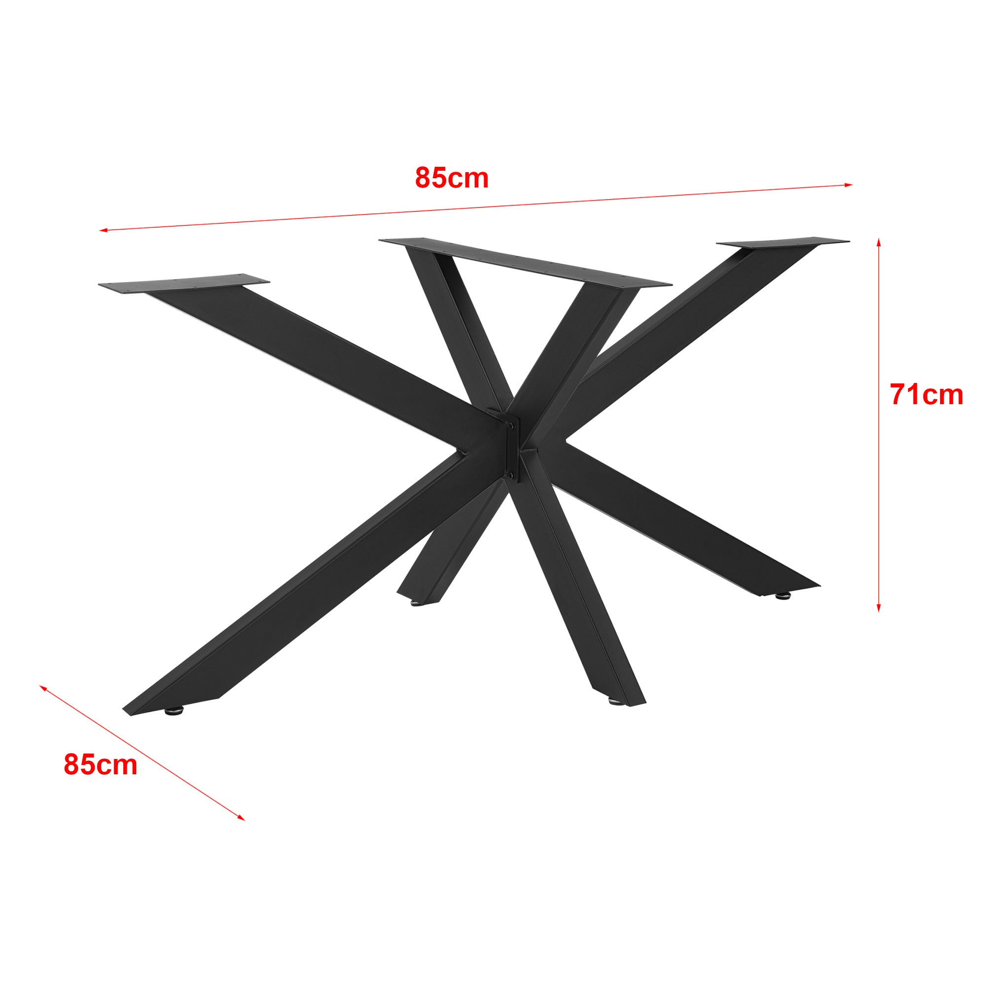 Pied de table Oberau acier fer 85 x 85 x 71 cm noir mat [en.casa] - 3
