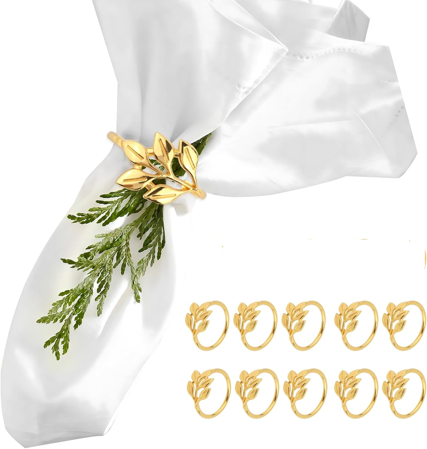 Portatovaglioli Metallici Oro, 6 Pezzi Con Scritta Bismillah - Eleganti Anelli Per Tovaglioli Per Matrimoni E Feste