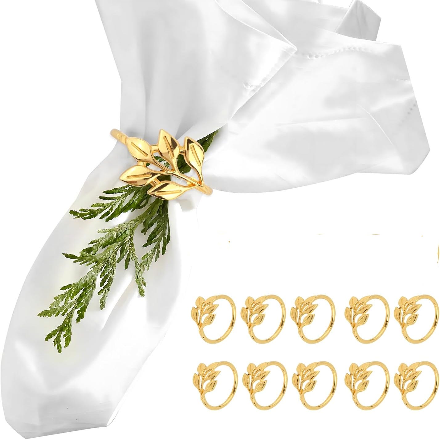 Portatovaglioli Metallici Oro, 6 Pezzi Con Scritta Bismillah - Eleganti Anelli Per Tovaglioli Per Matrimoni E Feste