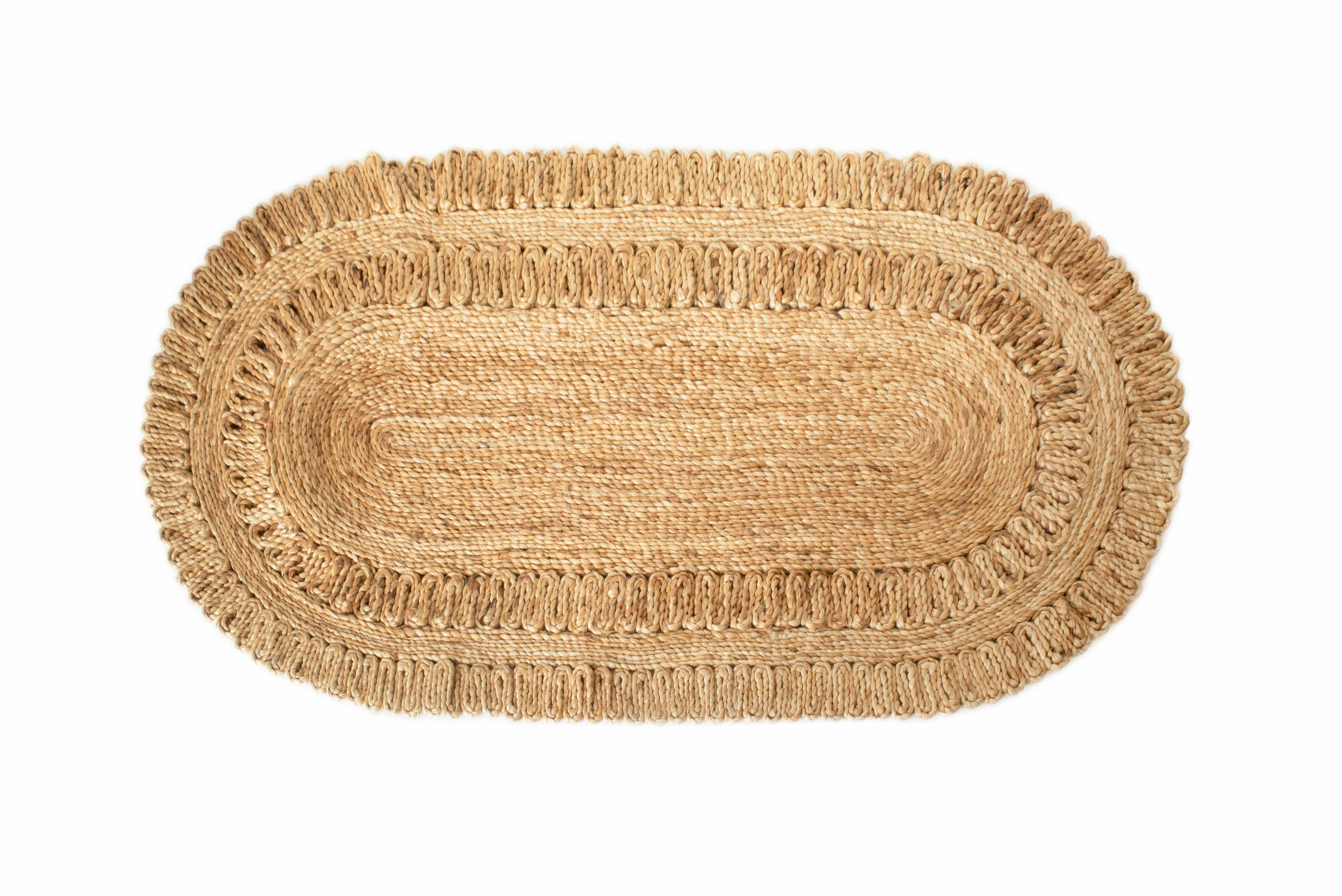 Owalny dywan z juty INCLES ręcznie wykonany 160x230 cm – styl naturalny