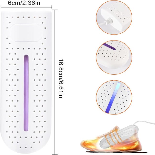 Sèche-Chaussures Électrique Portable - 3 Modes Minuterie 4/8/12h, Séchage 360°, Désodorisant - Pour Toutes Chaussures