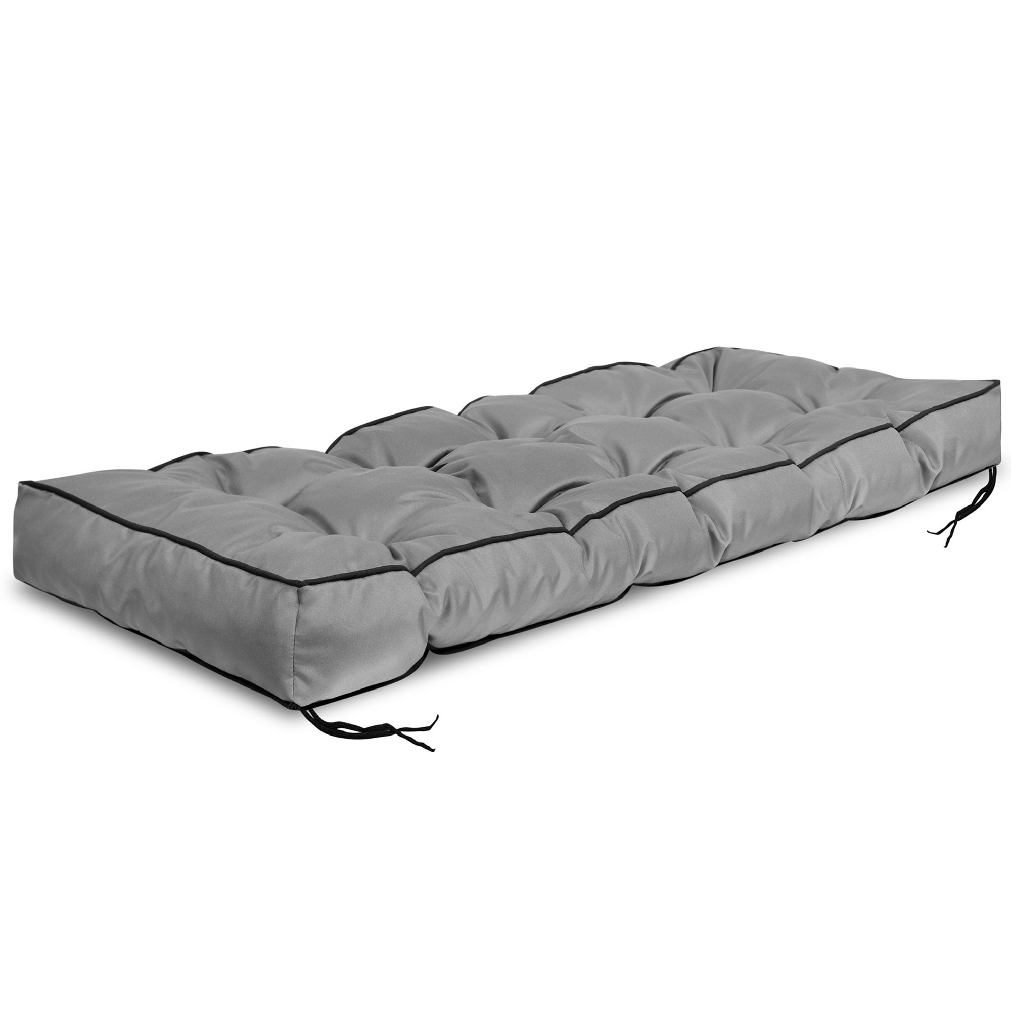 Poduszka Na Meble Z Palet Ławkę Wodoodporna z Troczkami Ogród Huśtawkę Taras Szara 120x40cm - 5