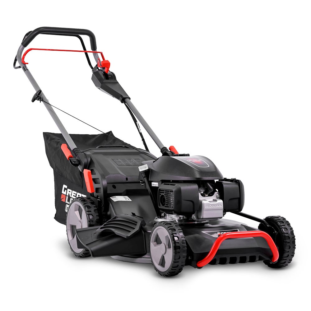 Tondeuse thermique tractée 202CC avec moteur Honda, mulching, éjection — free download