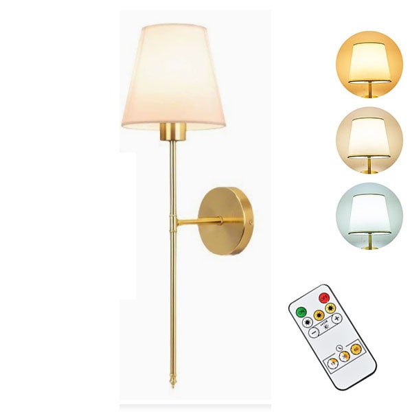 1 miedziany kinkiet, lampa dekoracyjna z abażurem z tkaniny, nowoczesny kinkiet, lampka nocna