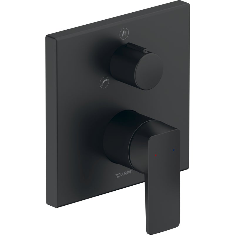 Bateria wannowa Duravit Manhattan czarny mat 2 tryby wylewki