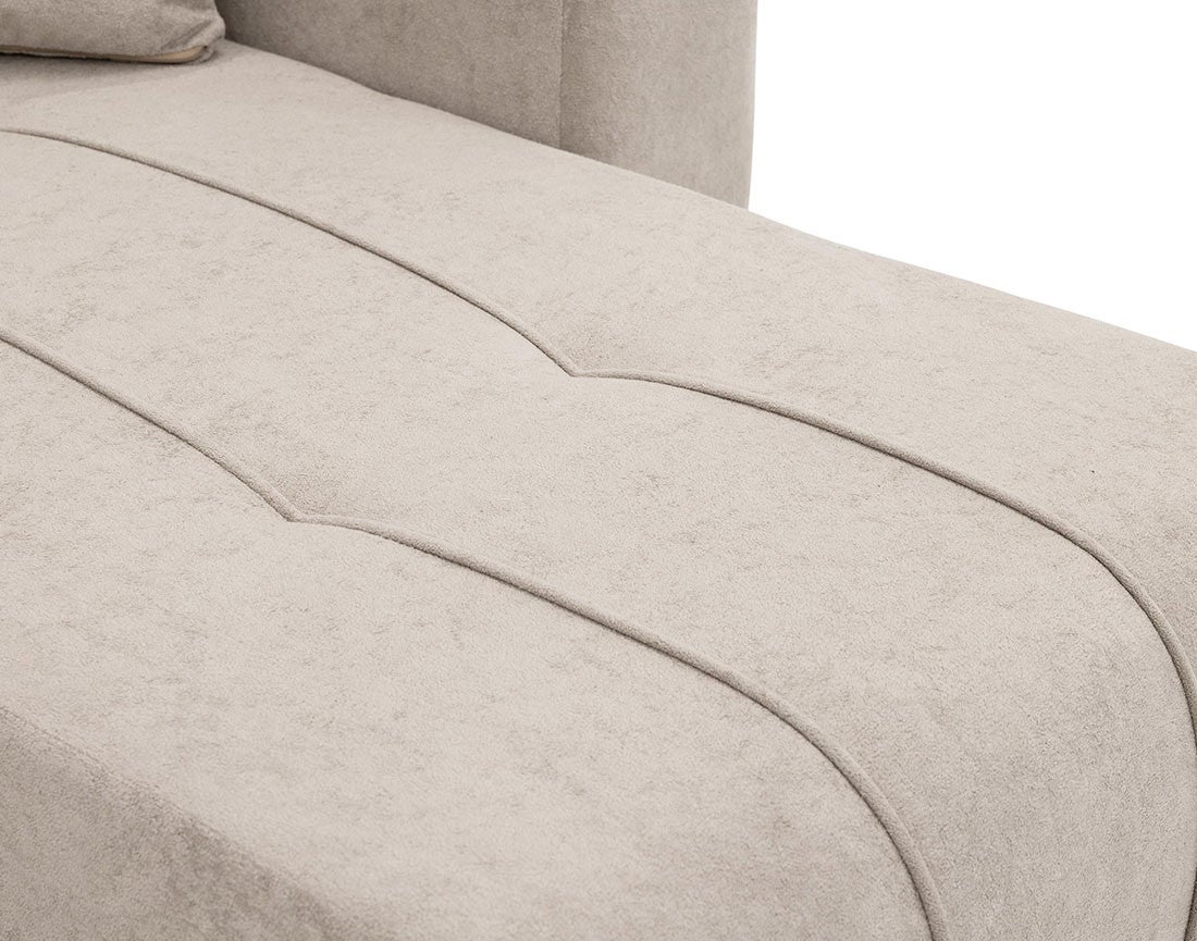 Canapé panoramique 7 places En U en Tissu Taupe - NICOLE - Best Mobilier - 7