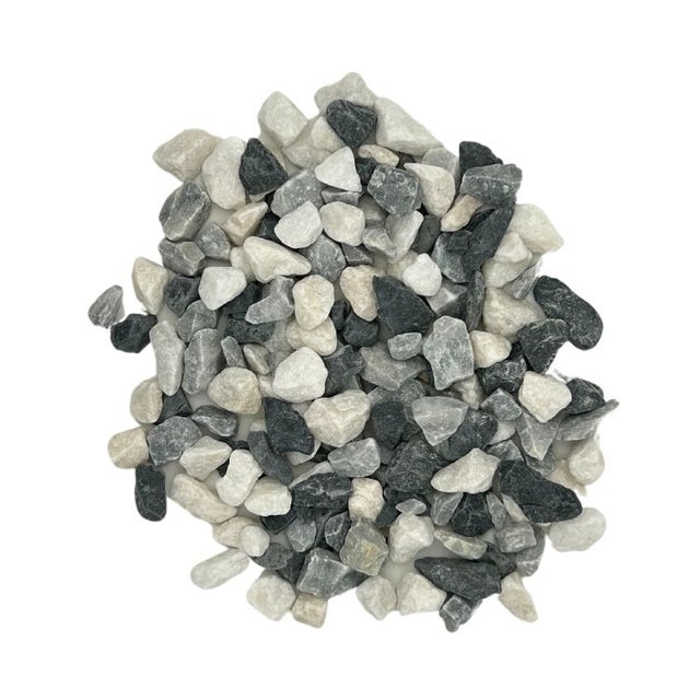 BIG BAG de +/- 1T Gravier Multicolore Sombre de Marbre (noir, blanc et gris) Ø 8/16 mm - Livraison PREMIUM