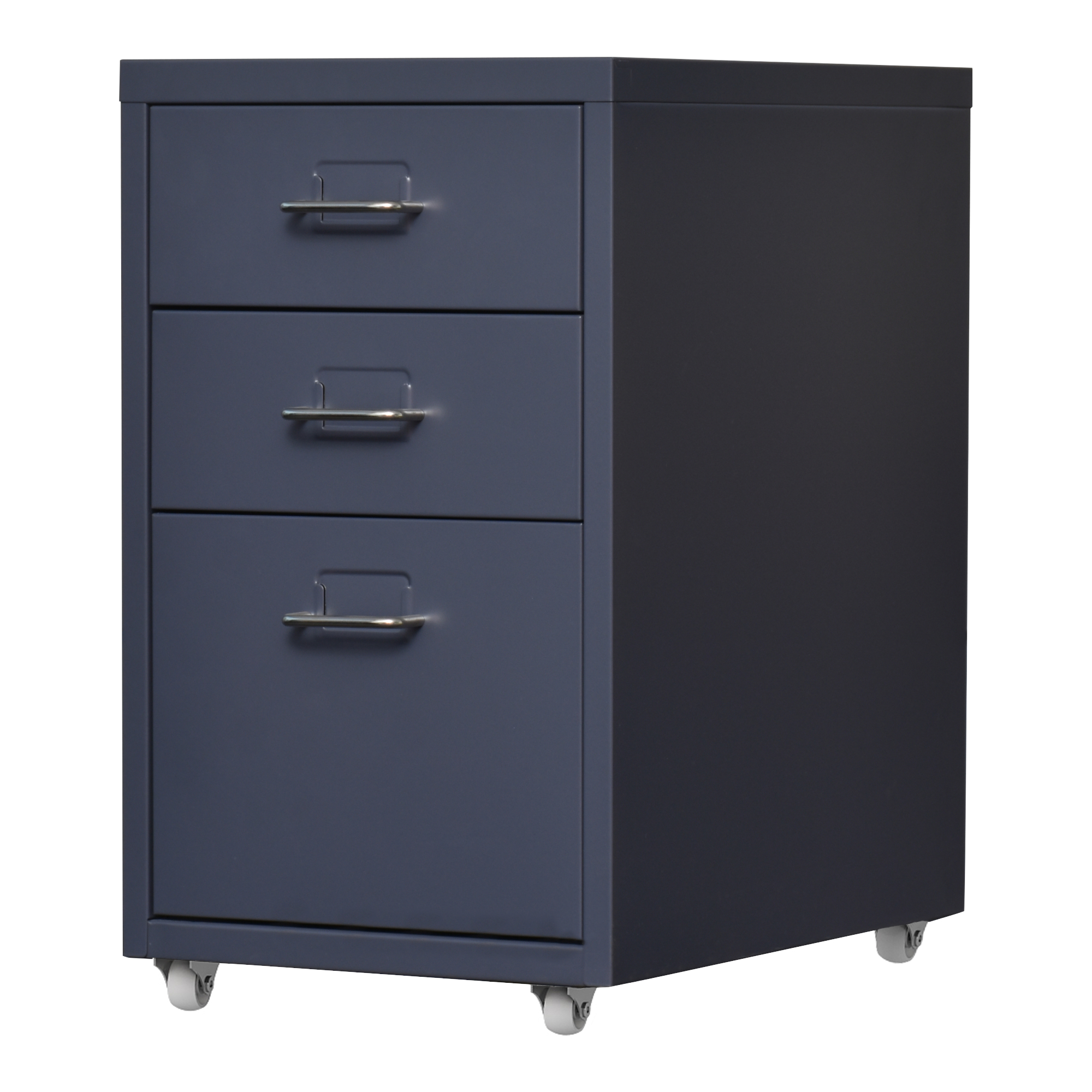 Caisson de bureau à roulettes Kökar acier 48 x 28 x 41 cm gris [en.casa] - 2