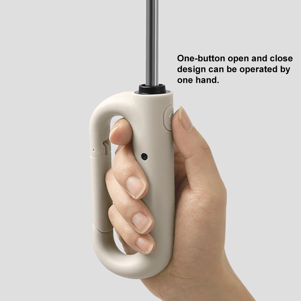 Parapluie entièrement automatique avec poignée à mousqueton, parapluie pliable inversé à 10 baleines - 5