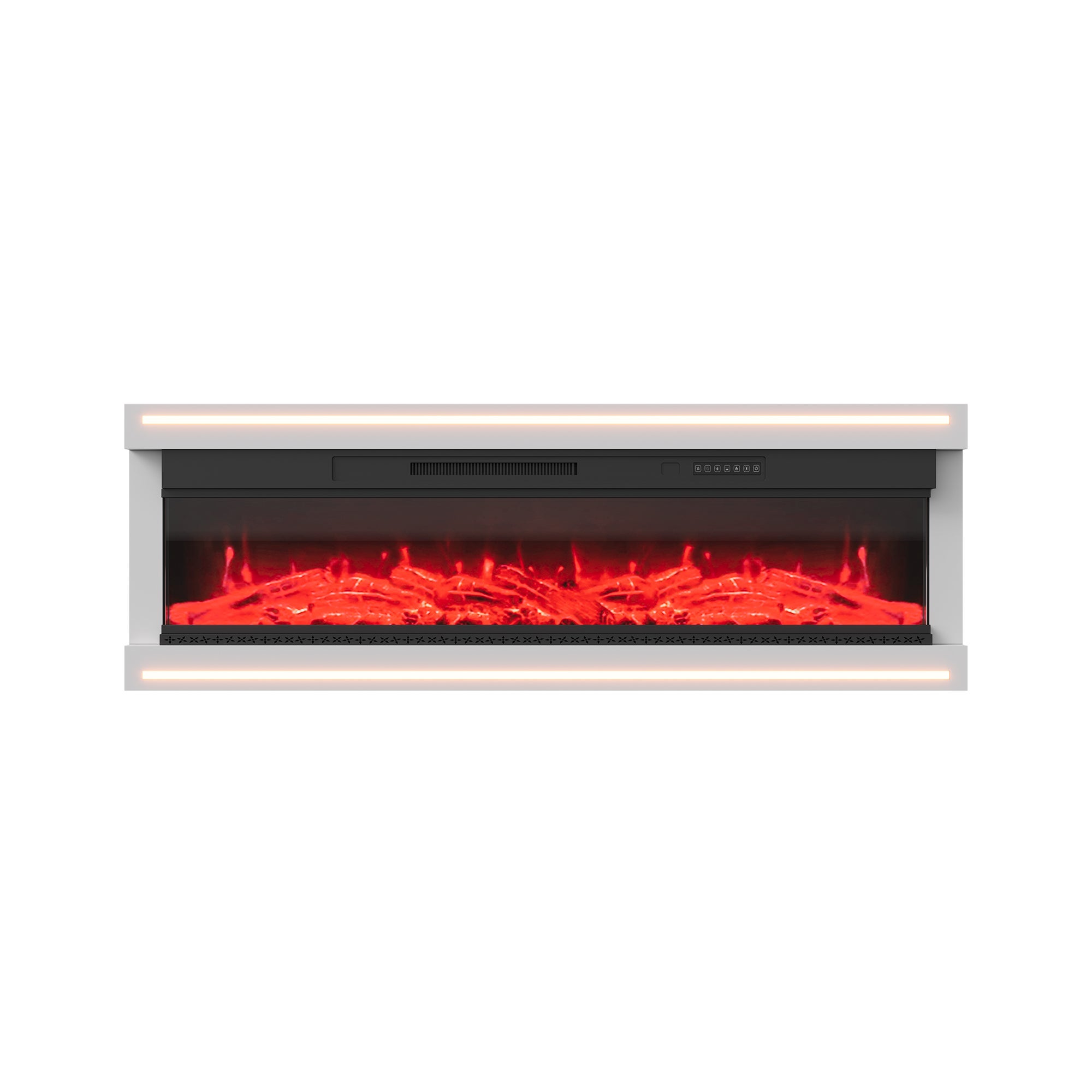 Cheminée électrique 136 cm - Flamme simulée par LED RGB 20 couleurs - 750/1500 W - 5 niveaux d'intensité de la flamme - télécommande - 4