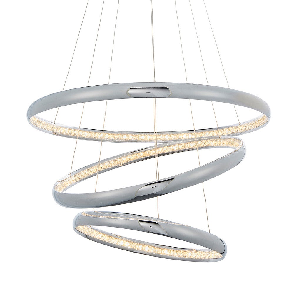 Lampa wisząca LED OZIAS 49,5W ciepła 2400lm metal chromowana-przezroczysty wym:120x55x55cm IP20 Endon