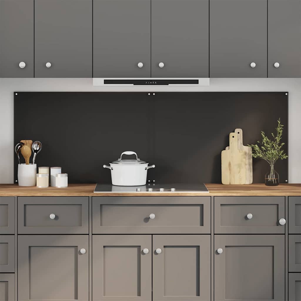 Vidaxl Salpicadero De Cocina 2 Pcs 90 X 60 Cm Vidrio Templado Negro , Leroy Merlin
