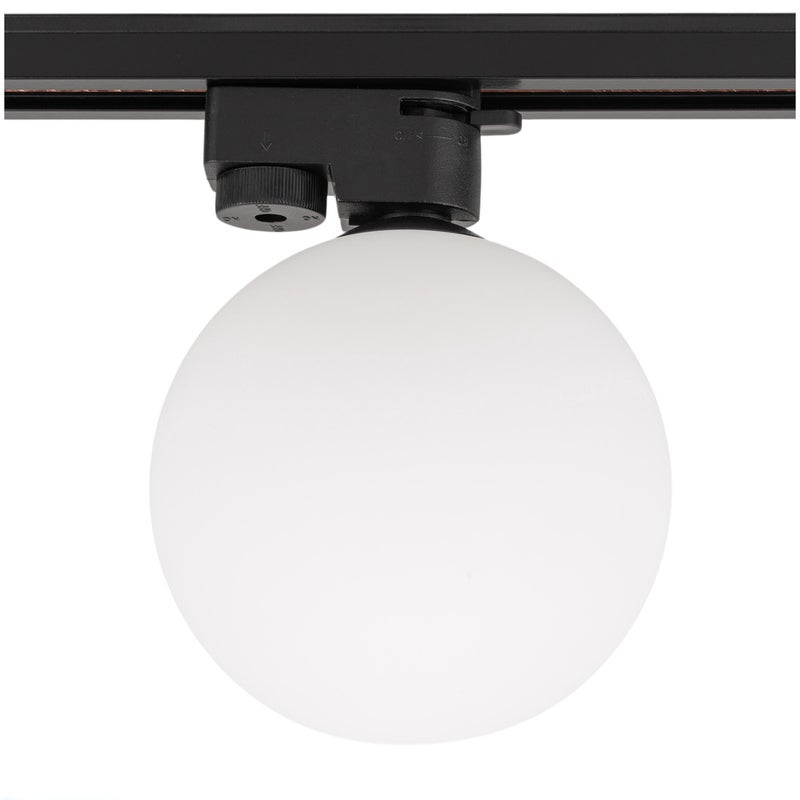 Lampa szynowa wisząca BIAŁA KULA klosz mleczny G9 na szynoprzewód Oprawa szklana OKRĄGŁA biel 12cm OZDOBNA - LEDHOFF