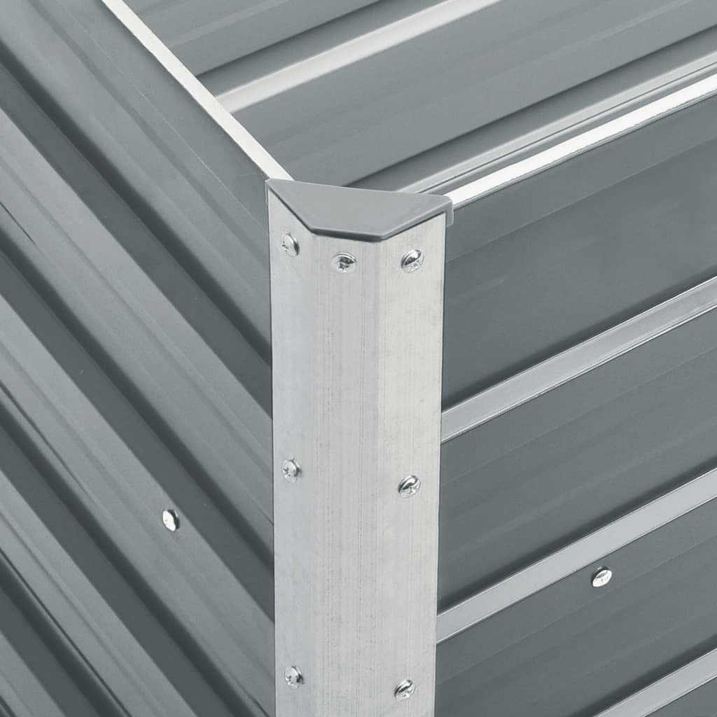 vidaXL Jardinière surélevée acier galvanisé 240x40x45 cm gris - 5